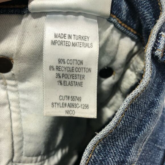 Agolde Womens Button Fly Distressed Nico Skinny Jeans Blue Size 27 - Picture 8 of 9